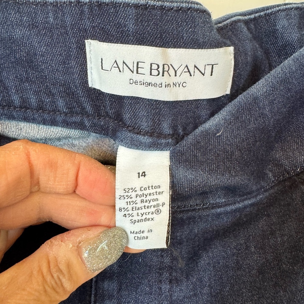 π 6/$60 Lane Bryant Size 14 Jeggings Skinny Back Pocket Medium Wash Heavy Weight - Picture 5 of 8